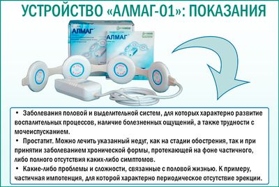 Показания к применению устройства «Алмаг-01»