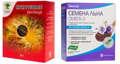 кукурузные рыльца и семена льна