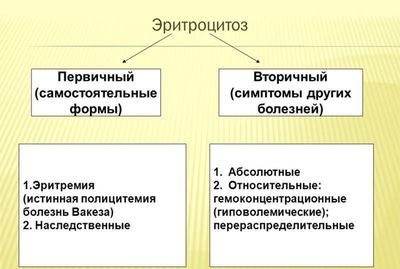 Виды эритроцитоза